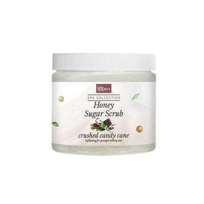 Crushed Candy Cane Honey Sugar Body Scrub Peppermint Exfoliating Sugar Scrub for Smooth, Refreshed Skin by BeBeauty.