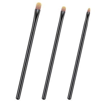 3PCS Flat Concealer Brush Small Black Premium Synthetic Makeup Brushes Under Eye, Travel Foundation Make up Brush Set Precise Coverage Dark Circles Face Contour Blending Brushes(3 Sizes)