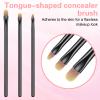 3PCS Flat Concealer Brush Small Black Premium Synthetic Makeup Brushes Under Eye, Travel Foundation Make up Brush Set Precise Coverage Dark Circles Face Contour Blending Brushes(3 Sizes) view 3