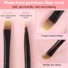 3PCS Flat Concealer Brush Small Black Premium Synthetic Makeup Brushes Under Eye, Travel Foundation Make up Brush Set Precise Coverage Dark Circles Face Contour Blending Brushes(3 Sizes) view 4