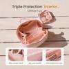 2026 New Travel Makeup Bag,Festivalment Wide Open Lay-Flat Water-Resistant Cosmetic Case,Puffy Padded Organizer for Toiletries & Brushes Large Capacity with Compartments (Pink) view 3