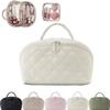 2026 New Travel Makeup Bag,Festivalment Wide Open Lay-Flat Water-Resistant Cosmetic Case,Puffy Padded Organizer for Toiletries & Brushes Large Capacity with Compartments (White) view 1