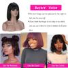 10 Inch Light Straight Bob Wig with Bangs Human Hair Realistic HD Lace Short Black Bob Wigs, Ready to Go Blunt Cut Bob Wig Glueless 180 Density (Black, 8in) view 2