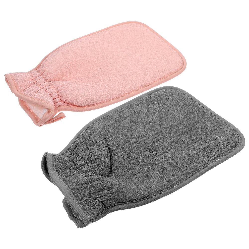 COLLBATH 2pcs Exfoliating Bath Gloves Double-sided Body Scrubber for Deep Cleansing and Gentle Skin Exfoliation Suitable for Men and Women Soft Comfortable Texture Portable Shower Wash