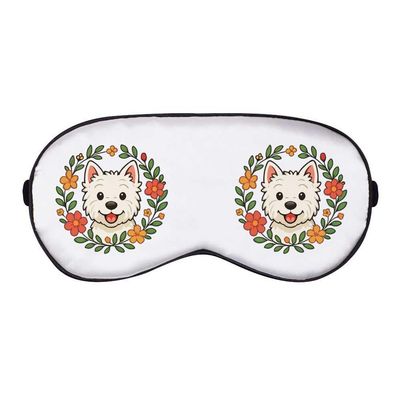 Azeeda 'Westie Floral Wreath' Sleep/Travel Eye Mask (EY00034010)