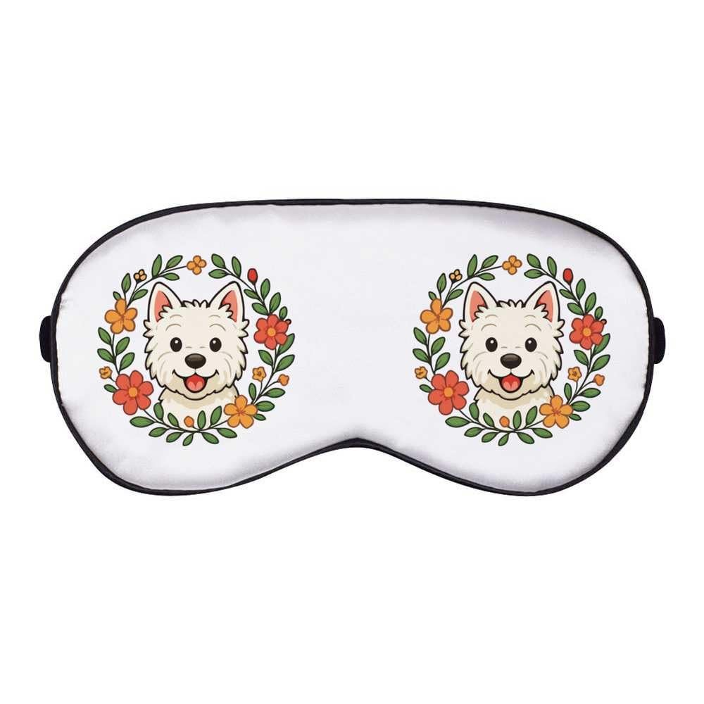 Azeeda 'Westie Floral Wreath' Sleep/Travel Eye Mask (EY00034010)
