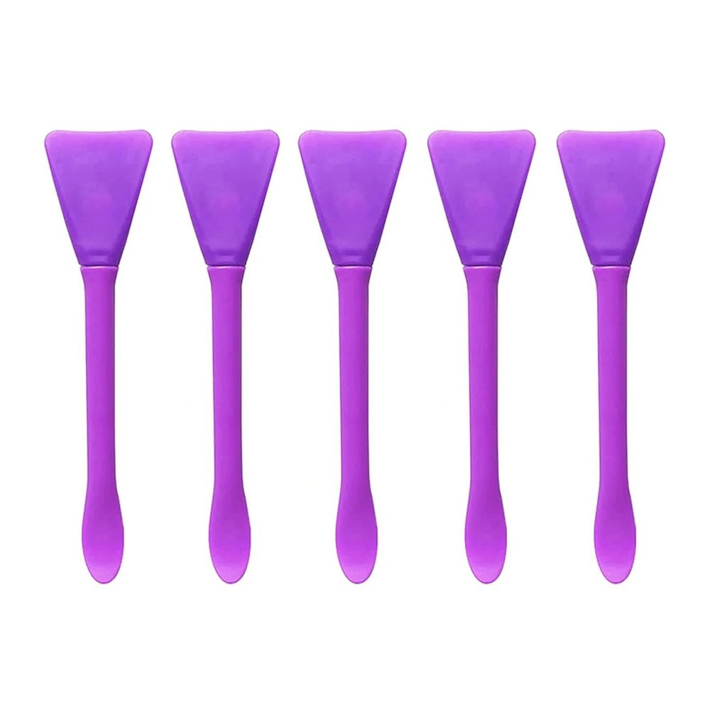 25pcs Face Mask Applicator Silicone Face Mask Brushes Makeup Spatula Applicator Skincare Spatula Lotion Face Cream Applicator Spa Makeup Tools(Purple)