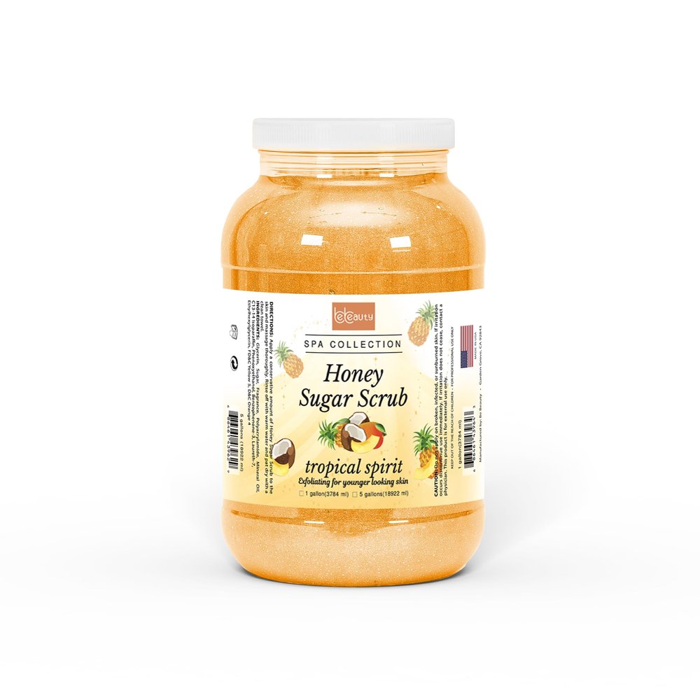 Tropical Spirit Honey Sugar Body Scrub Gentle Exfoliating Sugar Scrub with Hydrating Honey for Smooth, Soft Skin by BeBeauty 1 Gallon