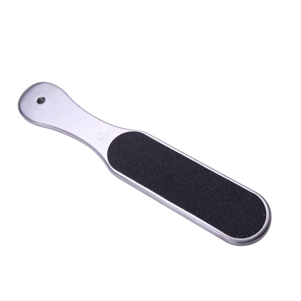 Cabilock Large Stainless Steel Foot File Callus Remover with Coarse and Fine Sandpapers Pedicure Tool for Dry and Wet Feet Exfoliates Dead Skin Smooths Cracked Heels for Healthy Skin