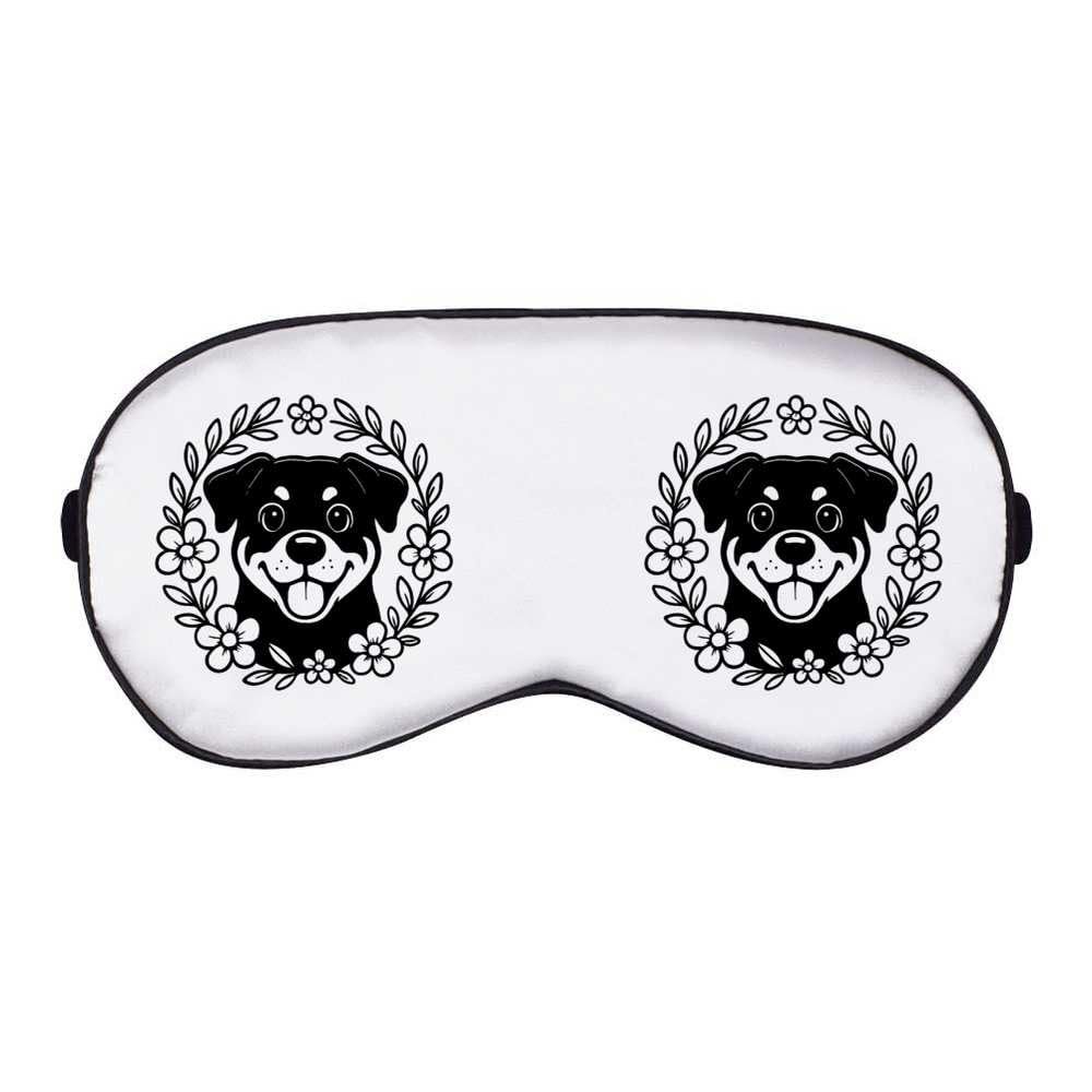 Azeeda 'Rottweiler Floral Wreath' Sleep/Travel Eye Mask (EY00034015)