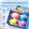 Aislor 4-Piece Duck Shaped Bath Bombs Set, Flower Scented Fizzies for Moisturizing Bubble Bath,Gift Idea for Women & Kids Blue One Size view 3