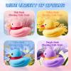 Aislor 4-Piece Duck Shaped Bath Bombs Set, Flower Scented Fizzies for Moisturizing Bubble Bath,Gift Idea for Women & Kids Blue One Size view 4