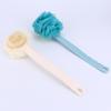 SAFIGLE 2pcs Exfoliating Long Handle Bath Brush for Back and Body Deep Cleaning Soft Bristles Shower Scrubber Blue Beige for Home Bathroom view 3