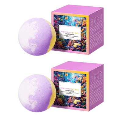 Aislor 2-Pack of Natural Fruit Scented Bath Bombs, Moisturizing Fizzies for Bubble Bath, Spa & Hot Tub Gift Set Purple Perilla One Size