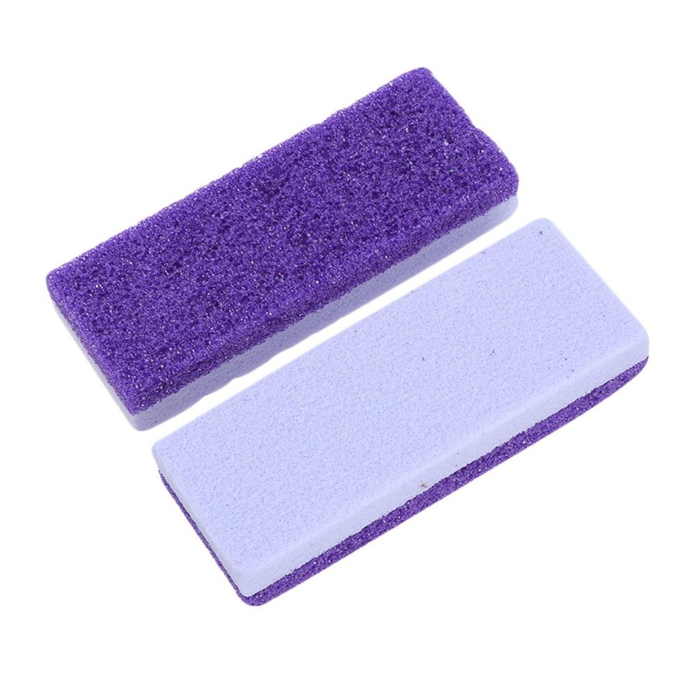 BAZEITFLOW 2Pcs Double-Sided Foot Pumice Stone Callus Remover Foot Care Scrubber for Dead Skin Exfoliation and Smooth Purple