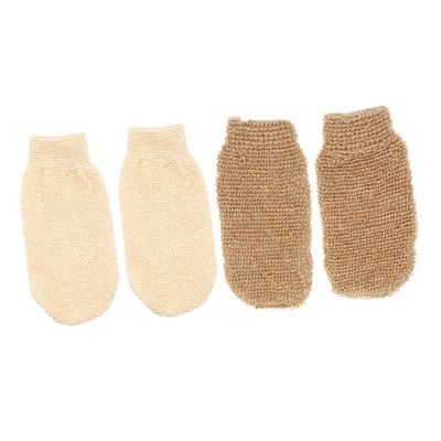 Cabilock 4Pcs Exfoliating Bath Gloves Rich Foaming Body Scrubber Lightweight Massage Mitts for Deep Cleaning Dead Skin Removal