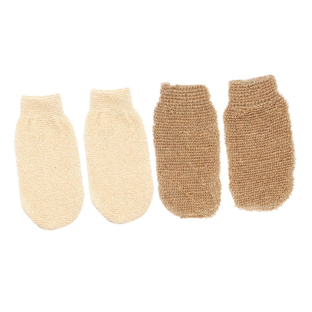 Cabilock 4Pcs Exfoliating Bath Gloves Rich Foaming Body Scrubber Lightweight Massage Mitts for Deep Cleaning Dead Skin Removal