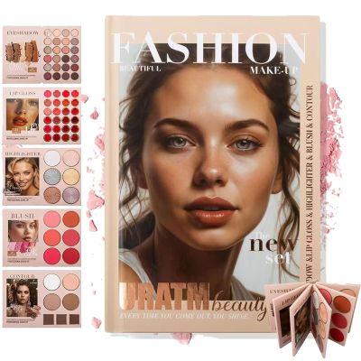 5 Layer Makeup Book Palette, Book Style Foldable Makeup Palette Set, 24-Color Eyeshadow Palette, Long Lasting High Pigment Eye Shadow Highlighter Blush Lip Gloss For Women