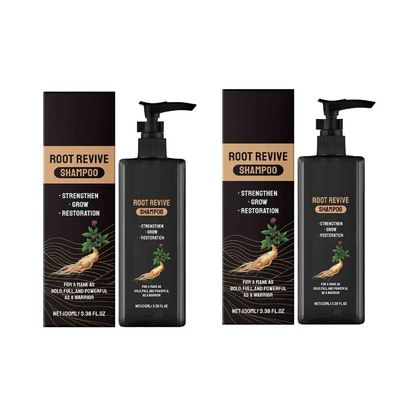 2PCS Ginseng Hair Growth Shampoo Cleansing Scalp Hair Follicles Anti Dandruff Oil Control Strengthen Hair Roots Moisturizing Shampoo