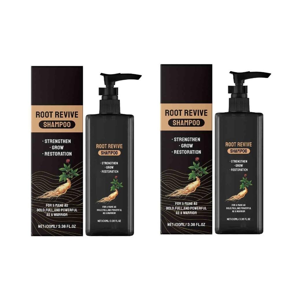 2PCS Ginseng Hair Growth Shampoo Cleansing Scalp Hair Follicles Anti Dandruff Oil Control Strengthen Hair Roots Moisturizing Shampoo