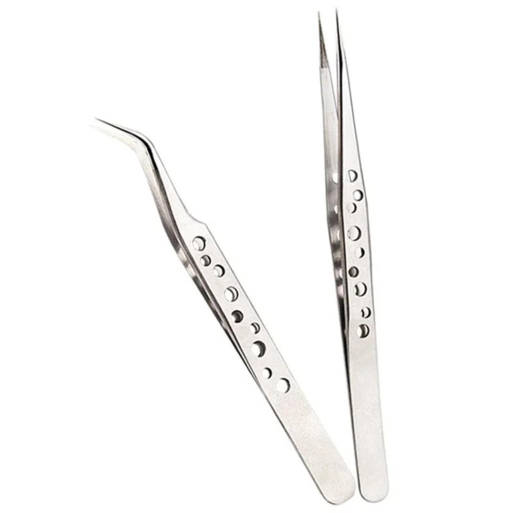Precision industrial tweezers with anti-static magnetic stainless steel tweezers set, suitable for electronic welding maintenance manual tools