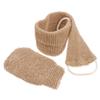 Alipis 2pcs Natural Ramie Jute Bath Towel and Glove Exfoliating Back Scrubber with Long Strap for Shower and Spa Reusable Body Wash Accessory for Men and Women view 1