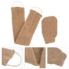 Alipis 2pcs Natural Ramie Jute Bath Towel and Glove Exfoliating Back Scrubber with Long Strap for Shower and Spa Reusable Body Wash Accessory for Men and Women view 2