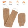 Alipis 2pcs Natural Ramie Jute Bath Towel and Glove Exfoliating Back Scrubber with Long Strap for Shower and Spa Reusable Body Wash Accessory for Men and Women view 3