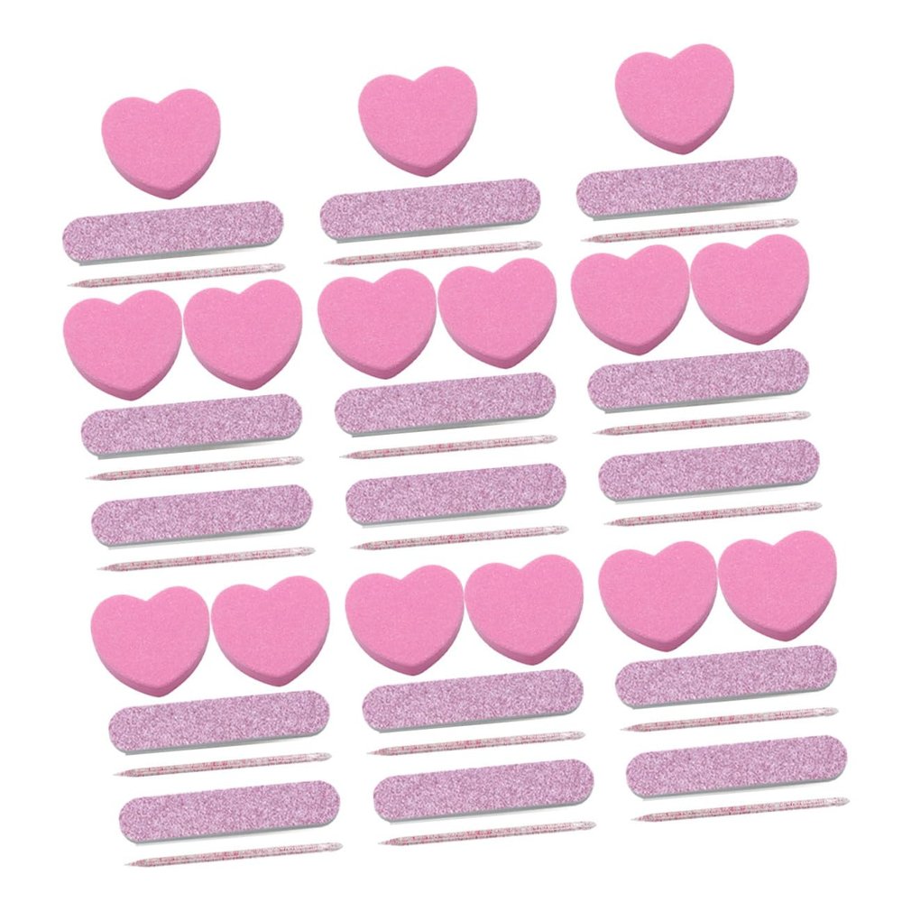 ARTSEWPLY 20 Sets DIY Nail Tools Kit with Heart-Shaped Sponge Files Nail Buffer Blocks Polishing Strips for Professional and Personal Manicure Care