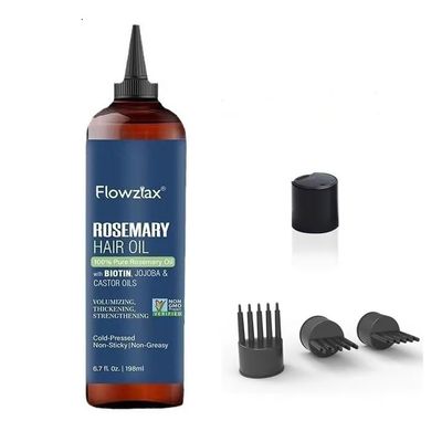 100% Pure Rosemary Oil Hair Care Essence | Combined with Biotin, Jojoba Oil and Castor Oil | Repair Dry Damaged Hair, Strengthen Hair Strands, Improve Hair Thinning (6.7 Fluid Ounces)