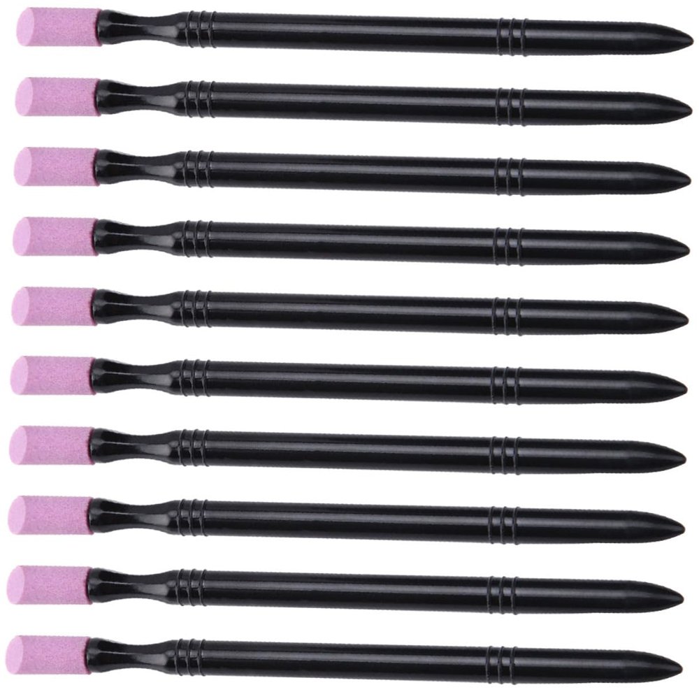 CIYODO 10Pcs Nail Sanding Stone Double-Ended Nail File and Buffer Pen for Manicure and Pedicure Cuticle Removal Care Tool for Professional and Home Use