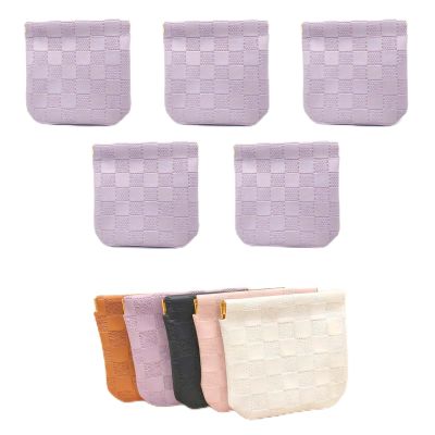 5 Pcs Portable Snap Pouchic, 2026 New Closure Organizer Pouch Makeup Bag, No Zipper Snap Closure Pouch for Travel (purple)