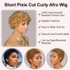 Elixano Blonde Afro Kinky Curly Wigs Human Hair for Women Breathable Real Hair Wig for Natural Look and Event Wear (Blonde 27#,5 Inch) view 3