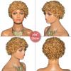 Elixano Blonde Afro Kinky Curly Wigs Human Hair for Women Breathable Real Hair Wig for Natural Look and Event Wear (Blonde 27#,5 Inch) view 4