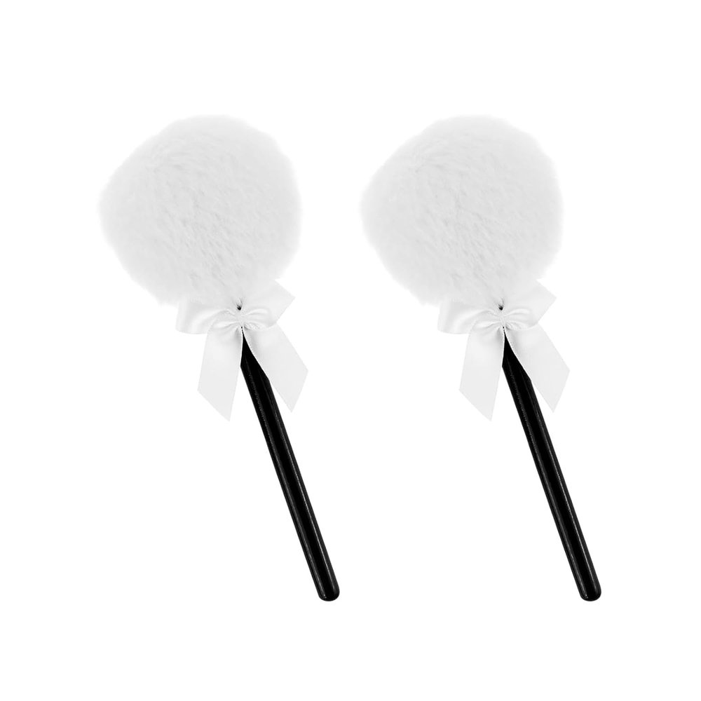 2 Pcs Setting Powder Puff with Stick Handle, Lollipop Face Powder Puff for Makeup, Reusable for Loose Powder Application