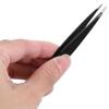 Alipis Fine Point Stainless Steel Tweezers for Eyebrow and Nose Hair Precision Hair Removal Tool for Women Facial Grooming Black Thick Splinter Remover view 3