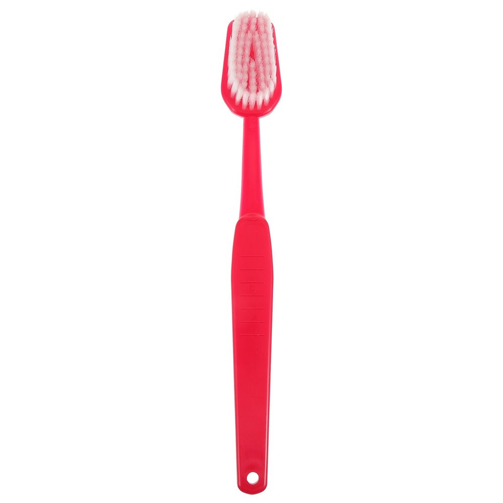 ABOOFAN Creative Large Toothbrush-Shaped Bath Brush Back Scrubber with Hanging Comfortable Grip Exfoliating Shower Brush for Body Cleaning and Massage Safe Skin Care Tool in Red