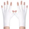 6 Pairs Eczema Gloves White Fingerless Gloves Cotton Glove for Dry Hands Sleeping Soft Comfortable Overnight Dry Hands Glove Cotton Moisturizing Glovess Sun Protection Glovess for Adults Hand Spa Care view 1