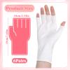 6 Pairs Eczema Gloves White Fingerless Gloves Cotton Glove for Dry Hands Sleeping Soft Comfortable Overnight Dry Hands Glove Cotton Moisturizing Glovess Sun Protection Glovess for Adults Hand Spa Care view 2