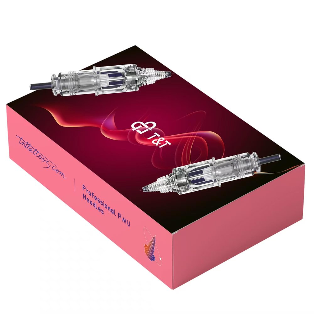 T&T PMU Needles, Medical-Grade Stainless Steel, Size 04 (0.18mm) -Size 008 (0.25mm) RL, for Permanent Makeup, Nano Hairstrokes, Eyeliner, Lip Contouring (AMZ-P0403RL)