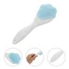 DONFAMDS Long Handle Silicone Face Scrubber Brush for Facial Cleansing and Exfoliation Soft Material for Deep Clean Removes Dirt Sebum Blackheads Portable Blue Paw Design for Sensitive Skin view 2