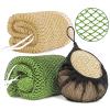 2 Pack African Net Sponge Exfoliating Scrubber Bath Sponge for Daily Use (Champange+Olive Green) view 1