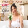 2 Pack African Net Sponge Exfoliating Scrubber Bath Sponge for Daily Use (Champange+Olive Green) view 3