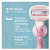 Comfort Glide White Tea Scented Women's Razor, 3 Blades, Manual Razor, Handle and 2 Blade Refills, Pink Soft Grip Handle view 2