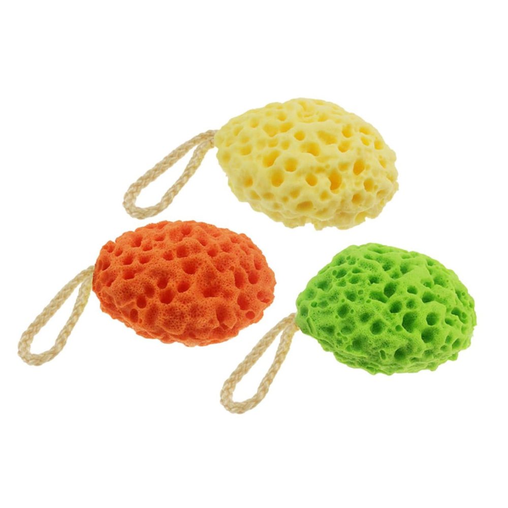 ABOOFAN 3pcs Honeycomb Bath Sponge Balls Soft Non-Latex Shower Sponges for Adults with Rich Lather Mixed Colors for Men and Women