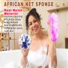 2 Pack African Net Sponge Exfoliating Scrubber Bath Sponge for Daily Use (Navy Blue+Indigo) view 3