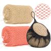 2 Pack African Net Sponge Exfoliating Scrubber Bath Sponge for Daily Use (Blush+Champange) view 1