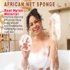 2 Pack African Net Sponge Exfoliating Scrubber Bath Sponge for Daily Use (Blush+Champange) view 3
