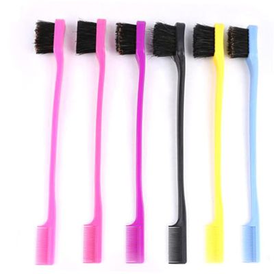 DECHOUS 3pcs Double-head Eyebrow Brush Comb Rosy Color Dual-purpose Grooming Tool for Women Soft Bristles and Precise Edge Smoothing for All Eyebrow Types