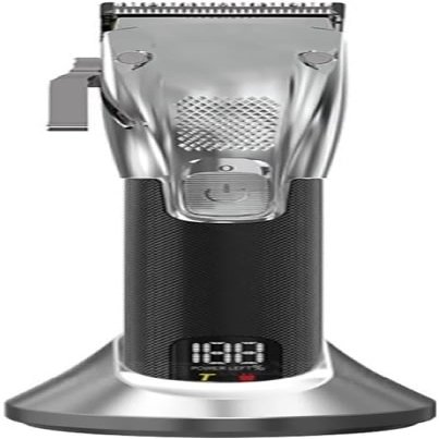 YHNNH Hair Clippers,Beard Trimmer for Men, Adjustable Barber Electric Hair Clipper Professional LCD Display Hair Trimmer Beard Haircut Machine Rechargeable(Silver)